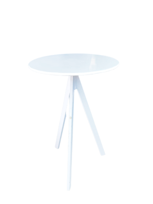 שולחן בר עגול בצבע לבן