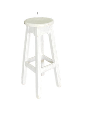 כסא בר לבן עגול דגם רודיאו