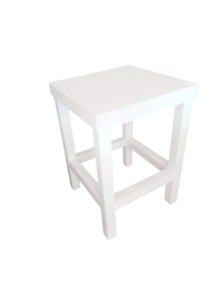 שולחן בר מרובע בצבע לבן